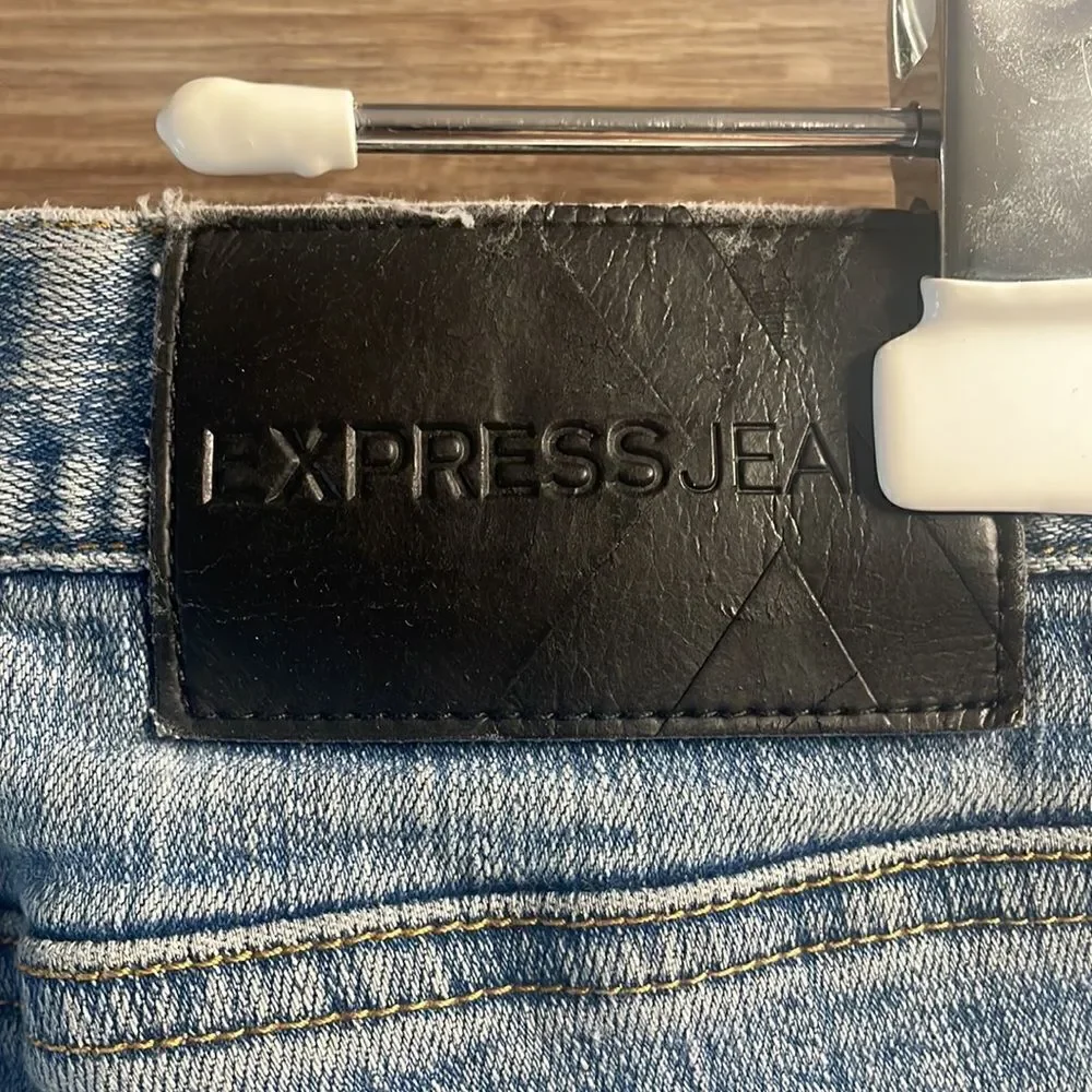 Express Jeans Stretch Ladies Size 7/8, Blue Faded